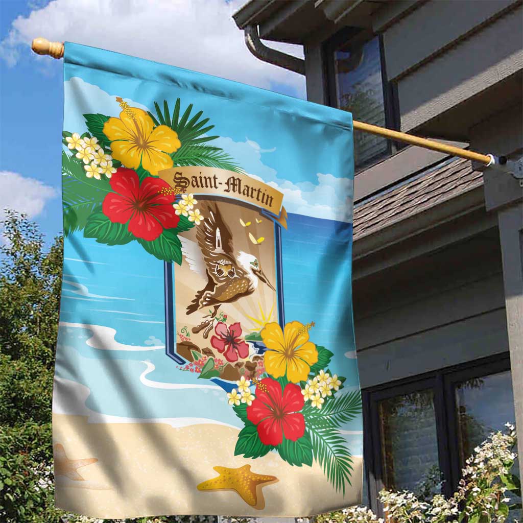 Collectivity of Saint Martin Garden Flag Hibiscus Flowers Tropical Beach - Wonder Print Shop