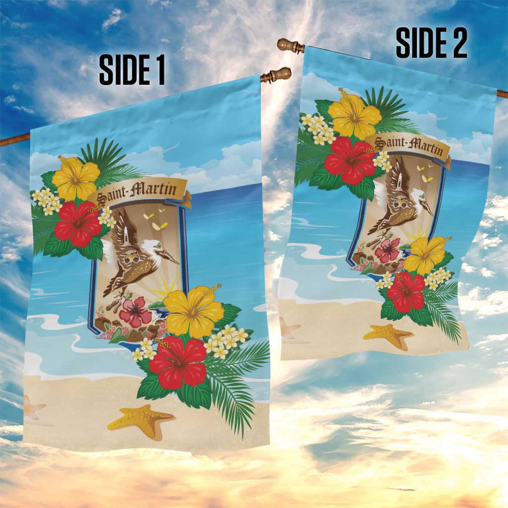 Collectivity of Saint Martin Garden Flag Hibiscus Flowers Tropical Beach - Wonder Print Shop
