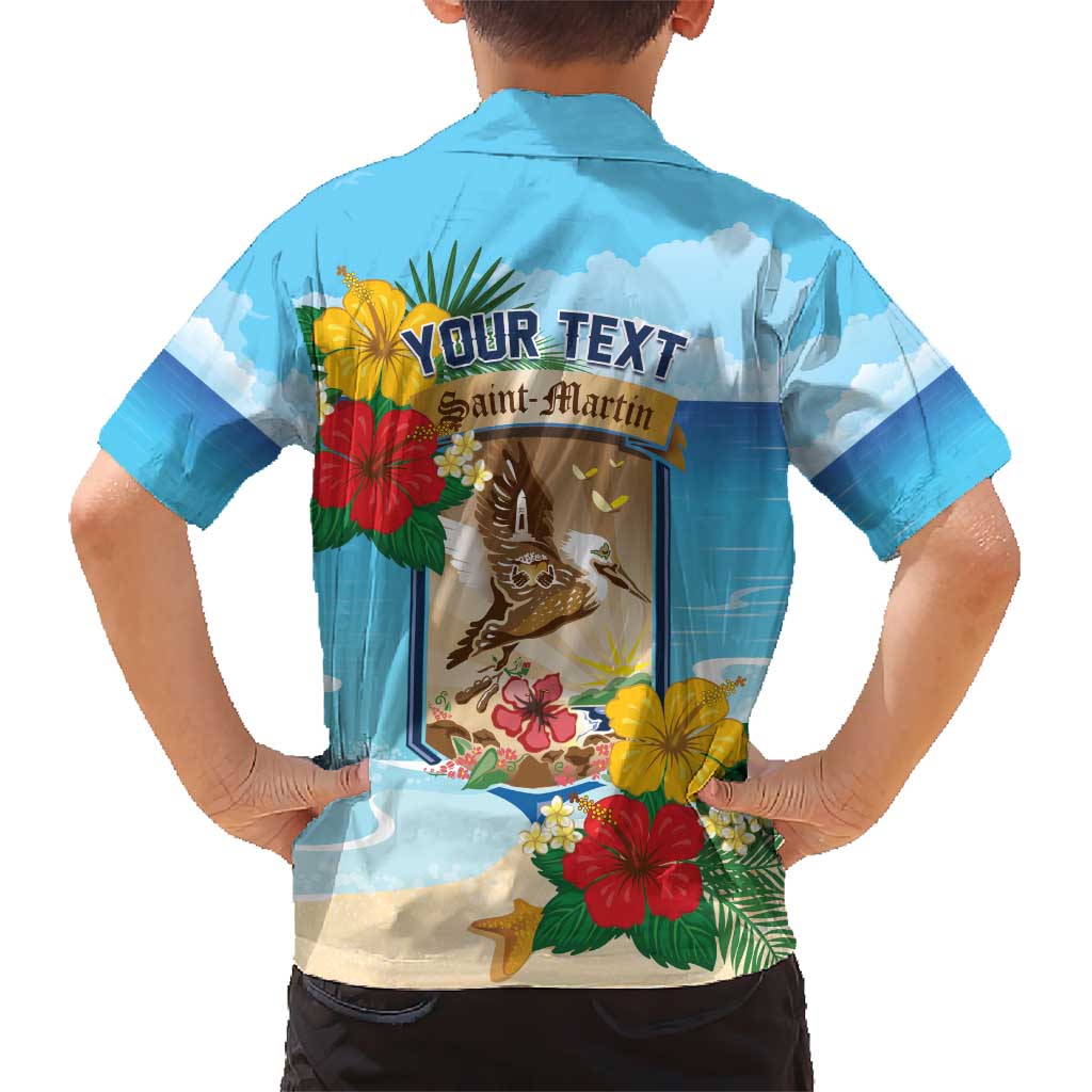 Personalized Collectivity of Saint Martin Kid Hawaiian Shirt Hibiscus Flowers Tropical Beach - Wonder Print Shop