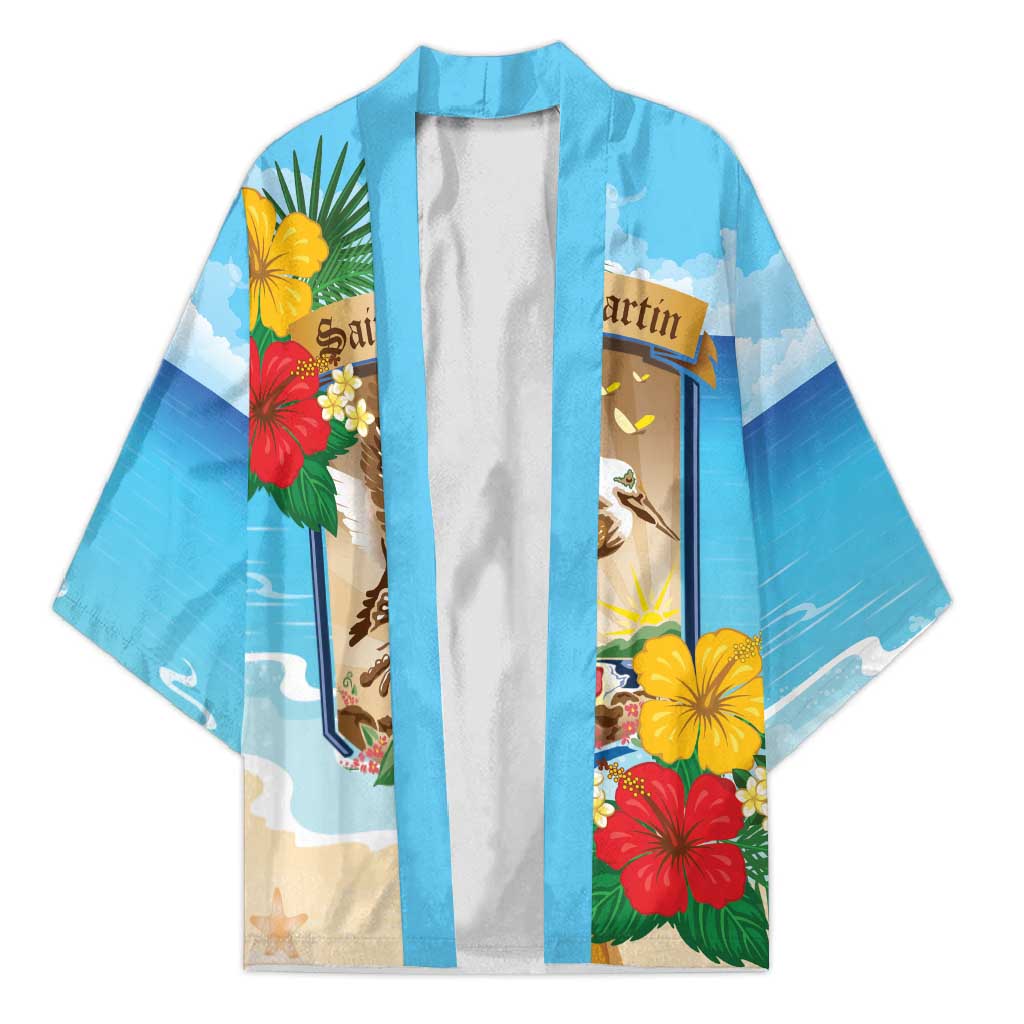 Personalized Collectivity of Saint Martin Kimono Hibiscus Flowers Tropical Beach - Wonder Print Shop