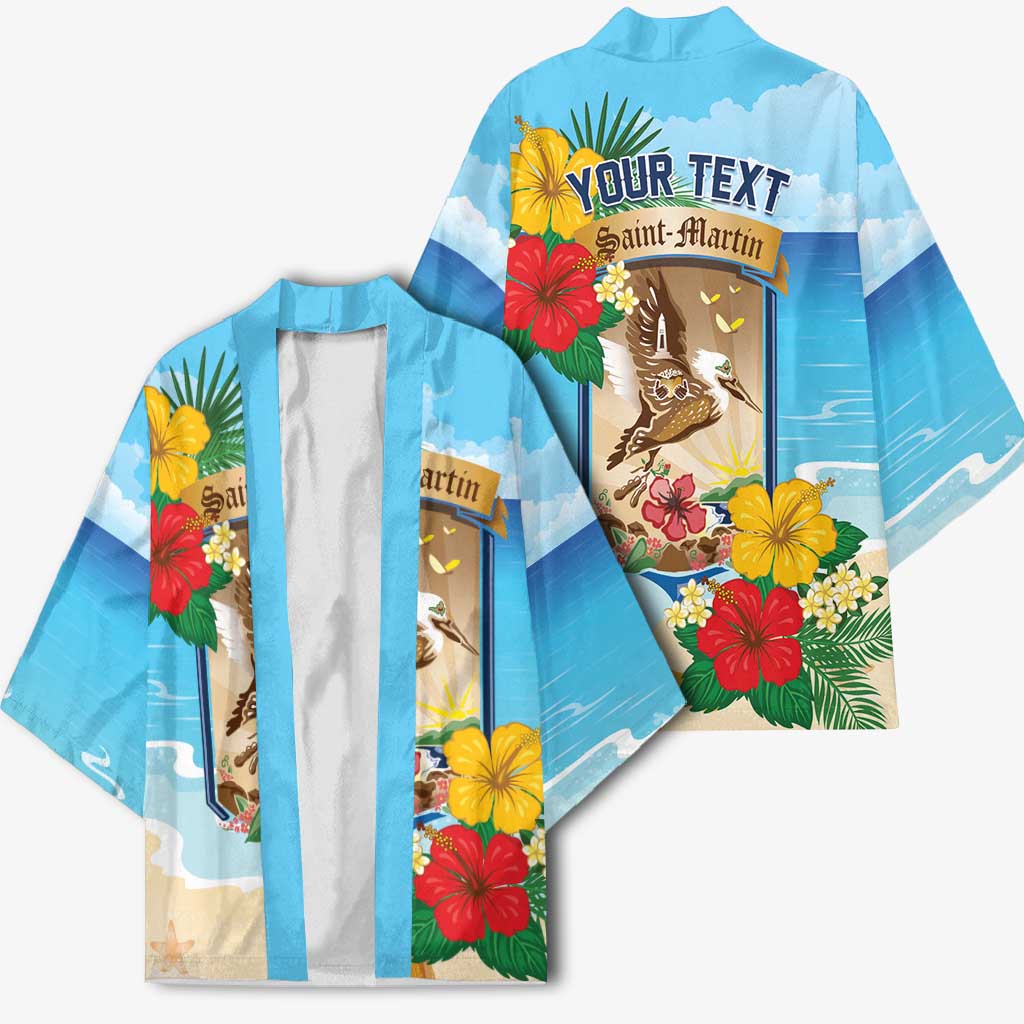 Personalized Collectivity of Saint Martin Kimono Hibiscus Flowers Tropical Beach - Wonder Print Shop