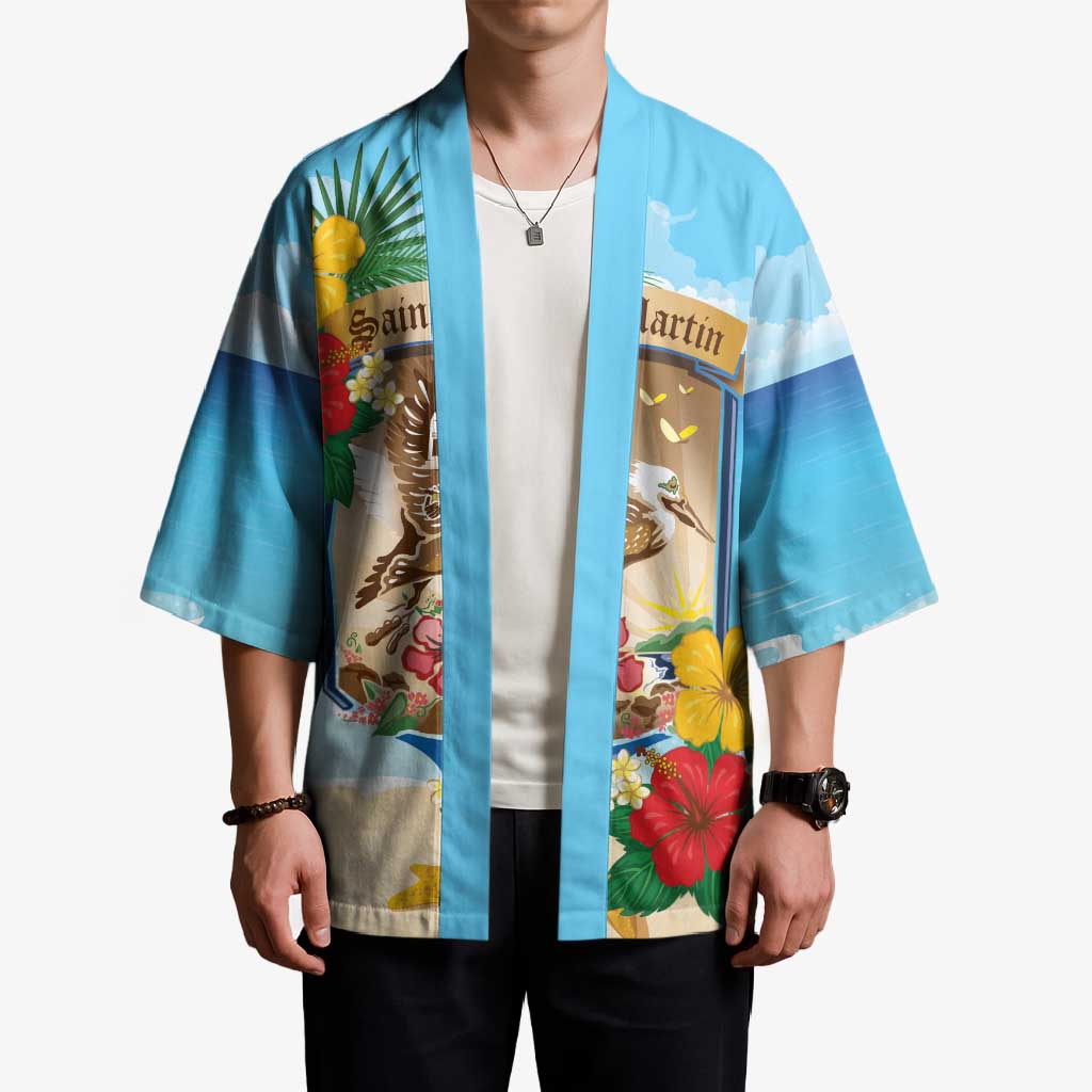 Personalized Collectivity of Saint Martin Kimono Hibiscus Flowers Tropical Beach - Wonder Print Shop