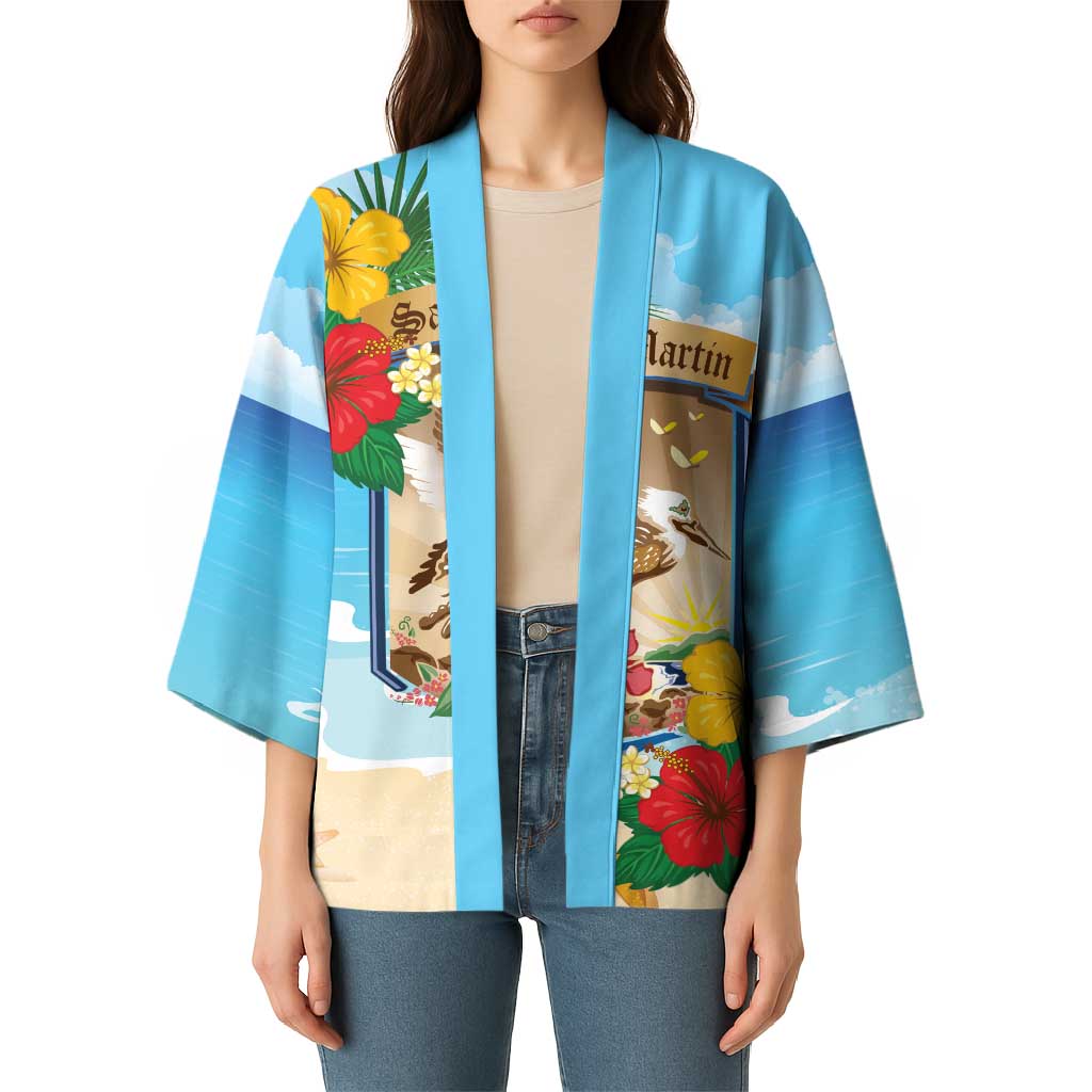 Personalized Collectivity of Saint Martin Kimono Hibiscus Flowers Tropical Beach - Wonder Print Shop