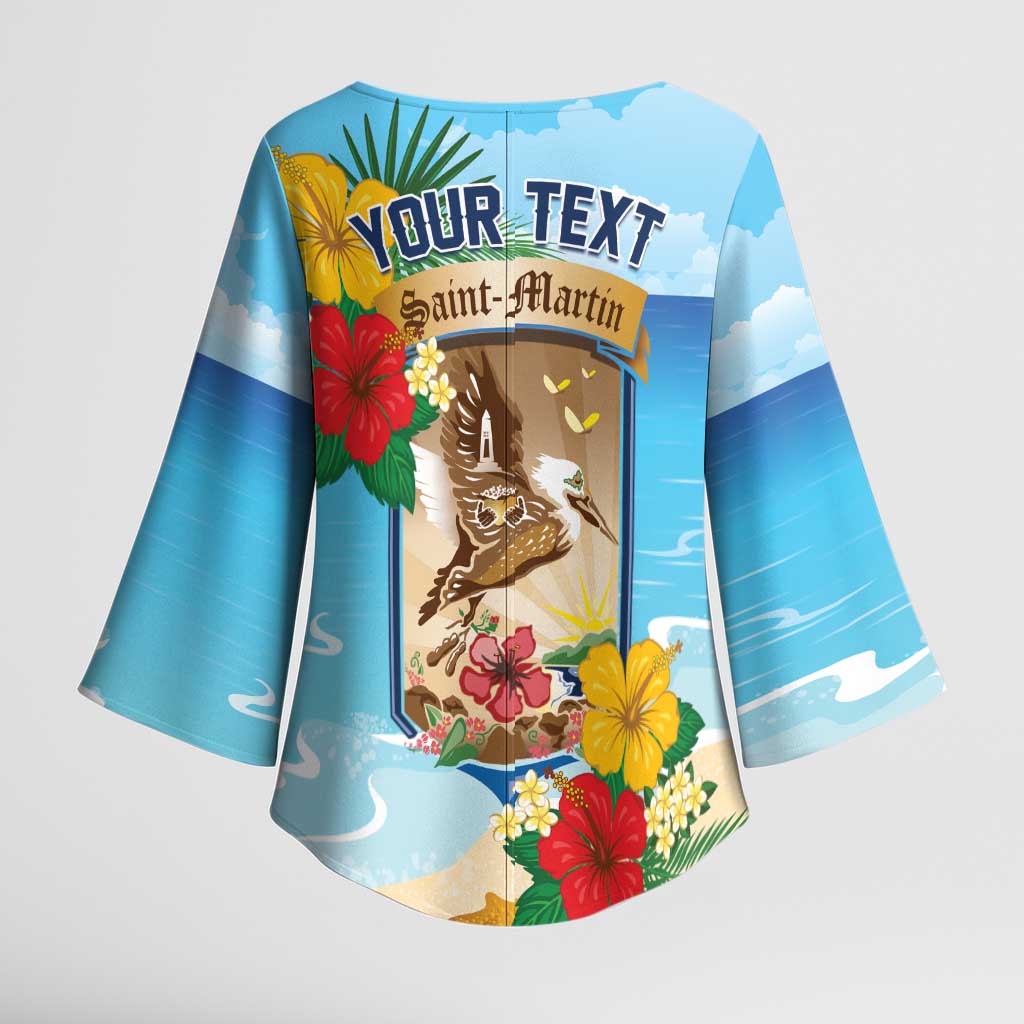 Personalized Collectivity of Saint Martin Kimono Sleeve Blouse Hibiscus Flowers Tropical Beach - undefined