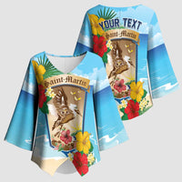 Personalized Collectivity of Saint Martin Kimono Sleeve Blouse Hibiscus Flowers Tropical Beach - undefined