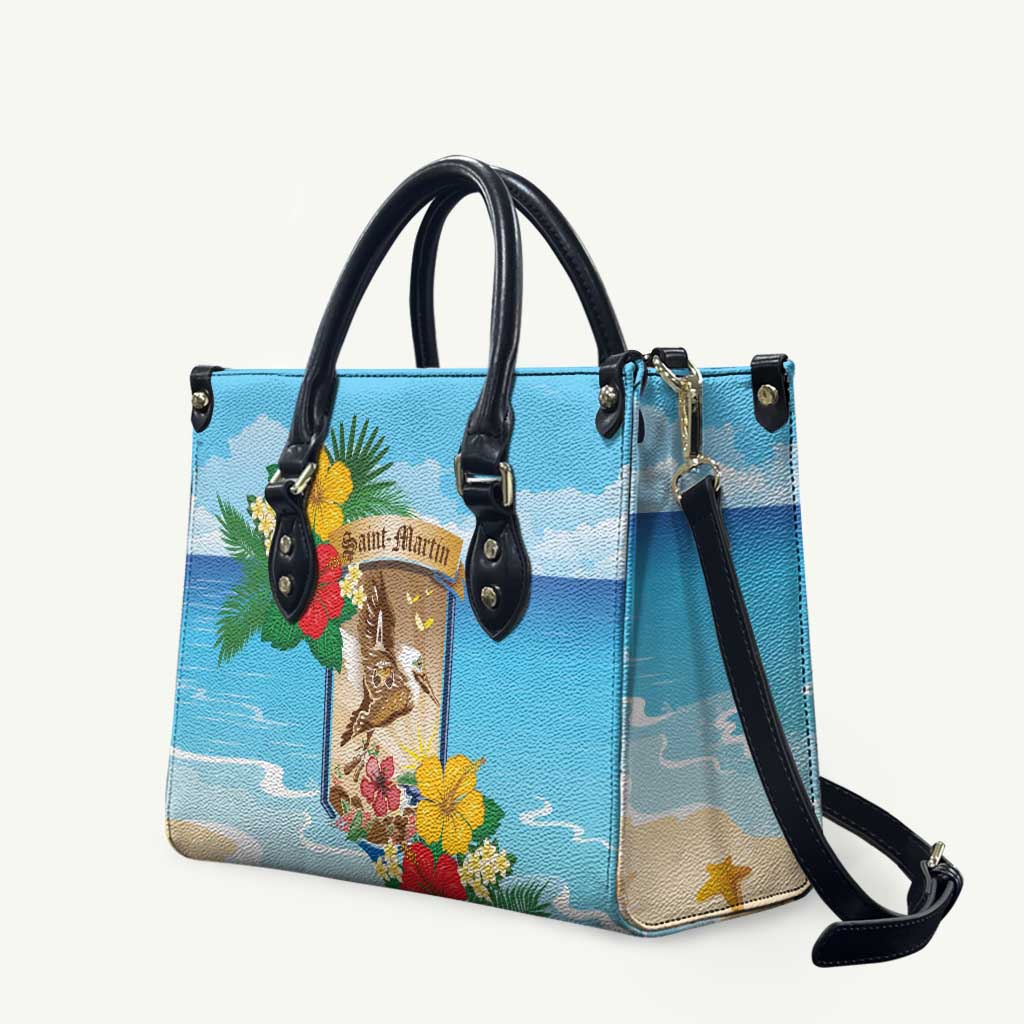 Collectivity of Saint Martin Leather Bag Hibiscus Flowers Tropical Beach - Wonder Print Shop