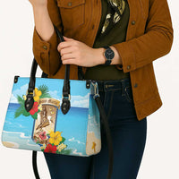 Collectivity of Saint Martin Leather Bag Hibiscus Flowers Tropical Beach - Wonder Print Shop