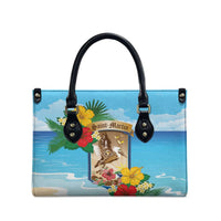 Collectivity of Saint Martin Leather Bag Hibiscus Flowers Tropical Beach - Wonder Print Shop