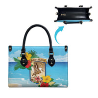Collectivity of Saint Martin Leather Bag Hibiscus Flowers Tropical Beach - Wonder Print Shop