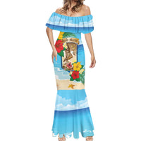 Personalized Collectivity of Saint Martin Mermaid Dress Hibiscus Flowers Tropical Beach - Wonder Print Shop