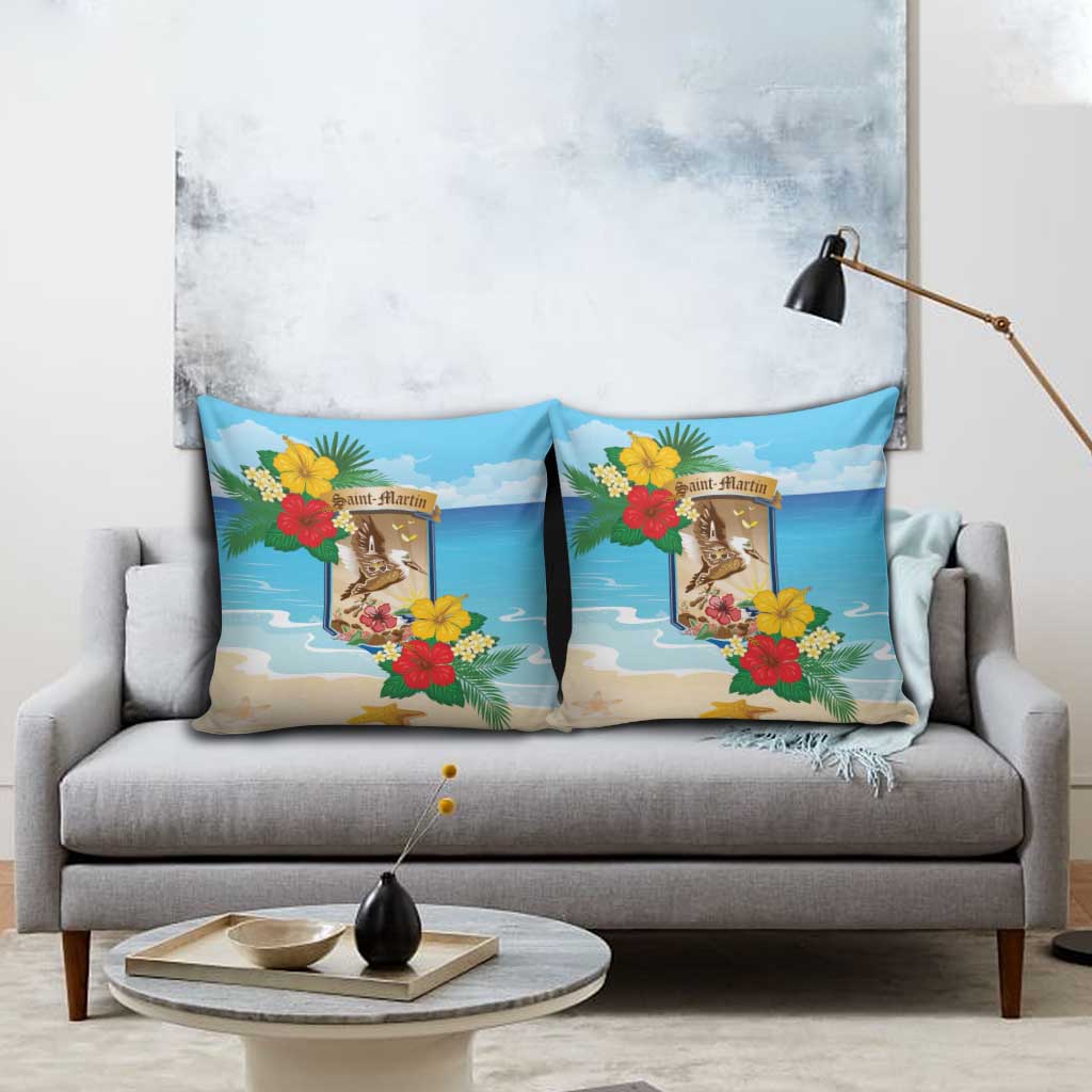 Collectivity of Saint Martin Pillow Cover Hibiscus Flowers Tropical Beach - Wonder Print Shop