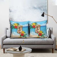 Collectivity of Saint Martin Pillow Cover Hibiscus Flowers Tropical Beach - Wonder Print Shop