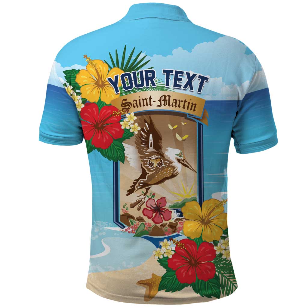 Personalized Collectivity of Saint Martin Polo Shirt Hibiscus Flowers Tropical Beach - Wonder Print Shop