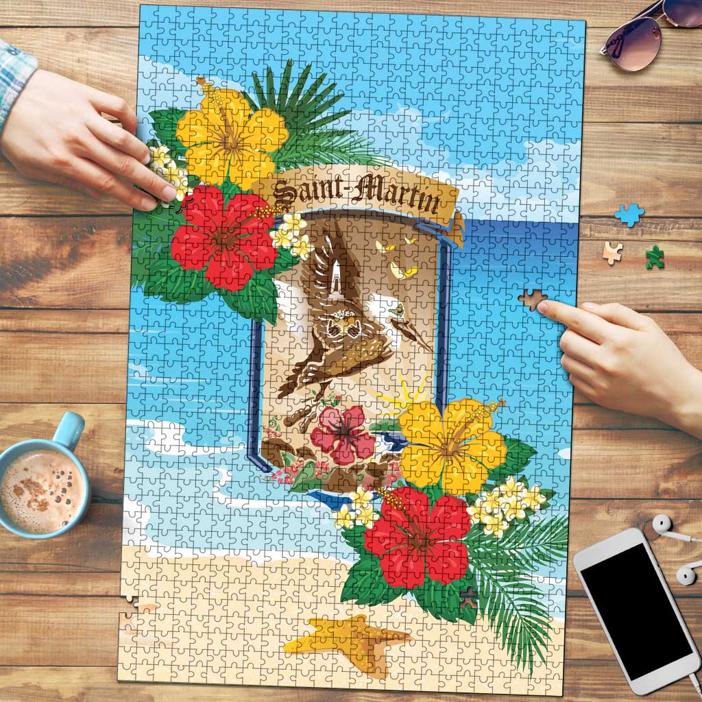 Collectivity of Saint Martin Puzzle Hibiscus Flowers Tropical Beach - Wonder Print Shop