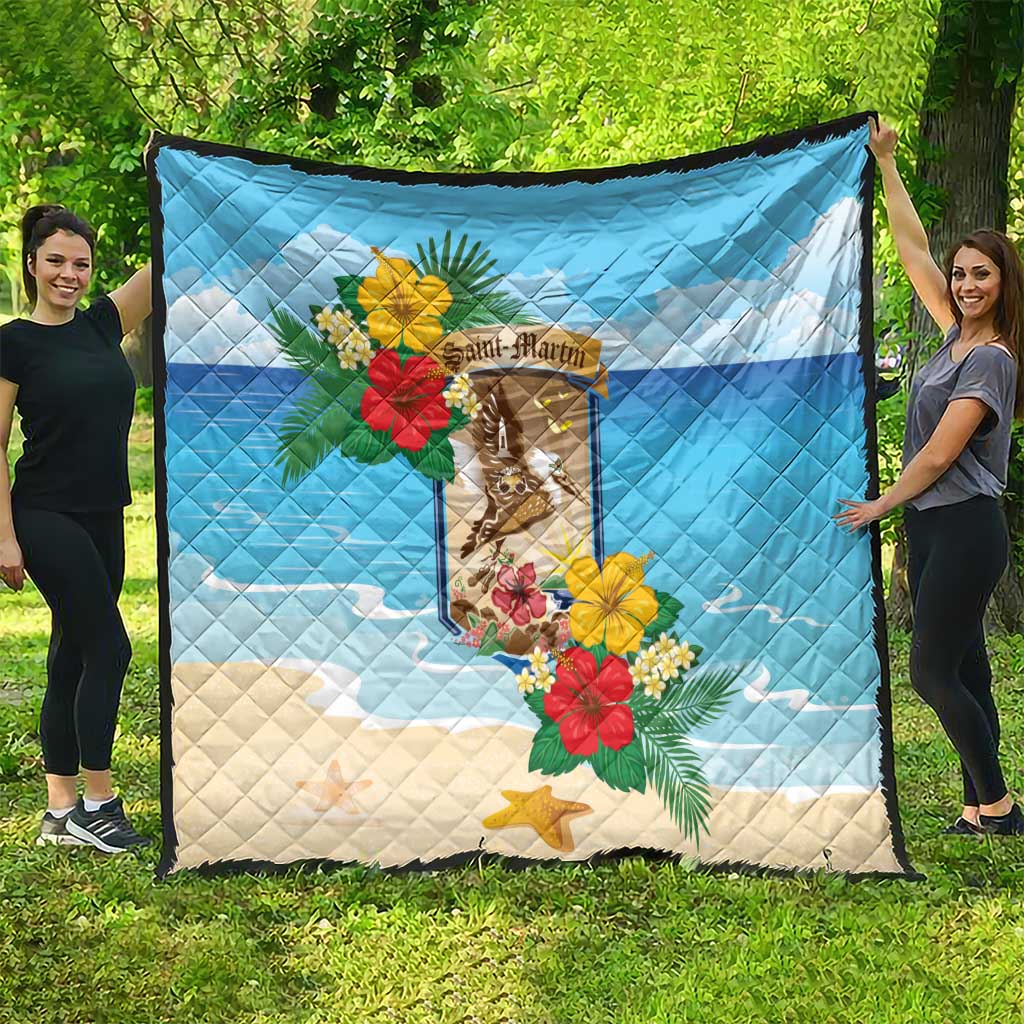 Collectivity of Saint Martin Quilt Hibiscus Flowers Tropical Beach - Wonder Print Shop