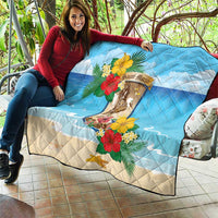 Collectivity of Saint Martin Quilt Hibiscus Flowers Tropical Beach - Wonder Print Shop