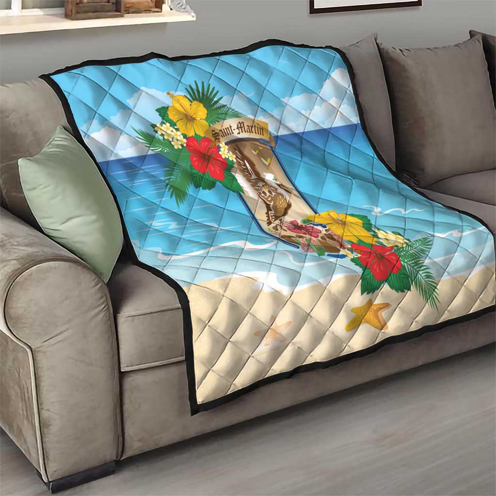 Collectivity of Saint Martin Quilt Hibiscus Flowers Tropical Beach - Wonder Print Shop