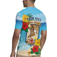 Personalized Collectivity of Saint Martin Rugby Jersey Hibiscus Flowers Tropical Beach - Wonder Print Shop