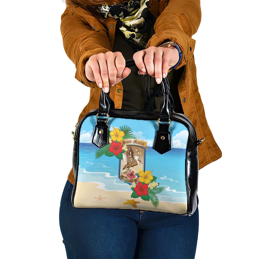 Collectivity of Saint Martin Shoulder Handbag Hibiscus Flowers Tropical Beach - Wonder Print Shop