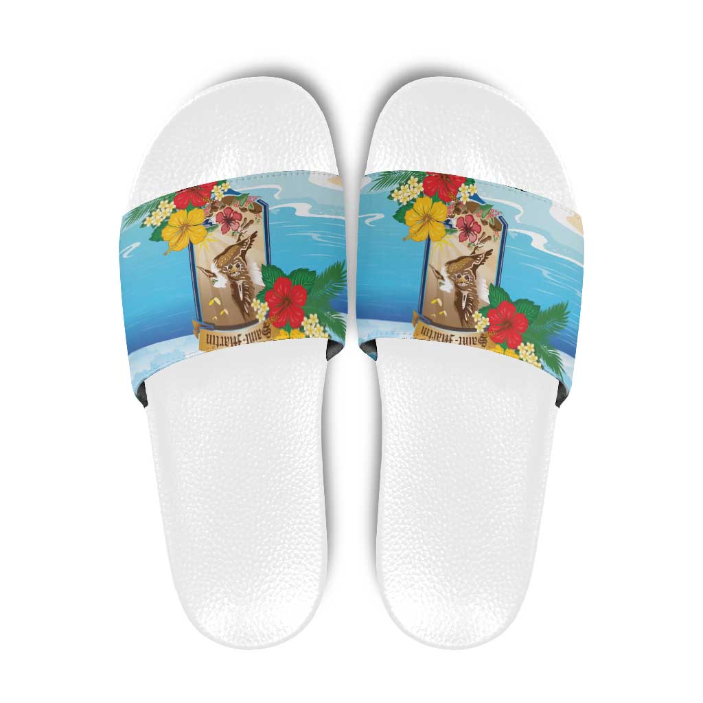 Collectivity of Saint Martin Slide Sandals Hibiscus Flowers Tropical Beach - Wonder Print Shop