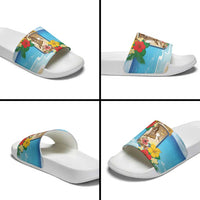 Collectivity of Saint Martin Slide Sandals Hibiscus Flowers Tropical Beach - Wonder Print Shop