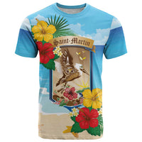 Personalized Collectivity of Saint Martin T Shirt Hibiscus Flowers Tropical Beach - Wonder Print Shop