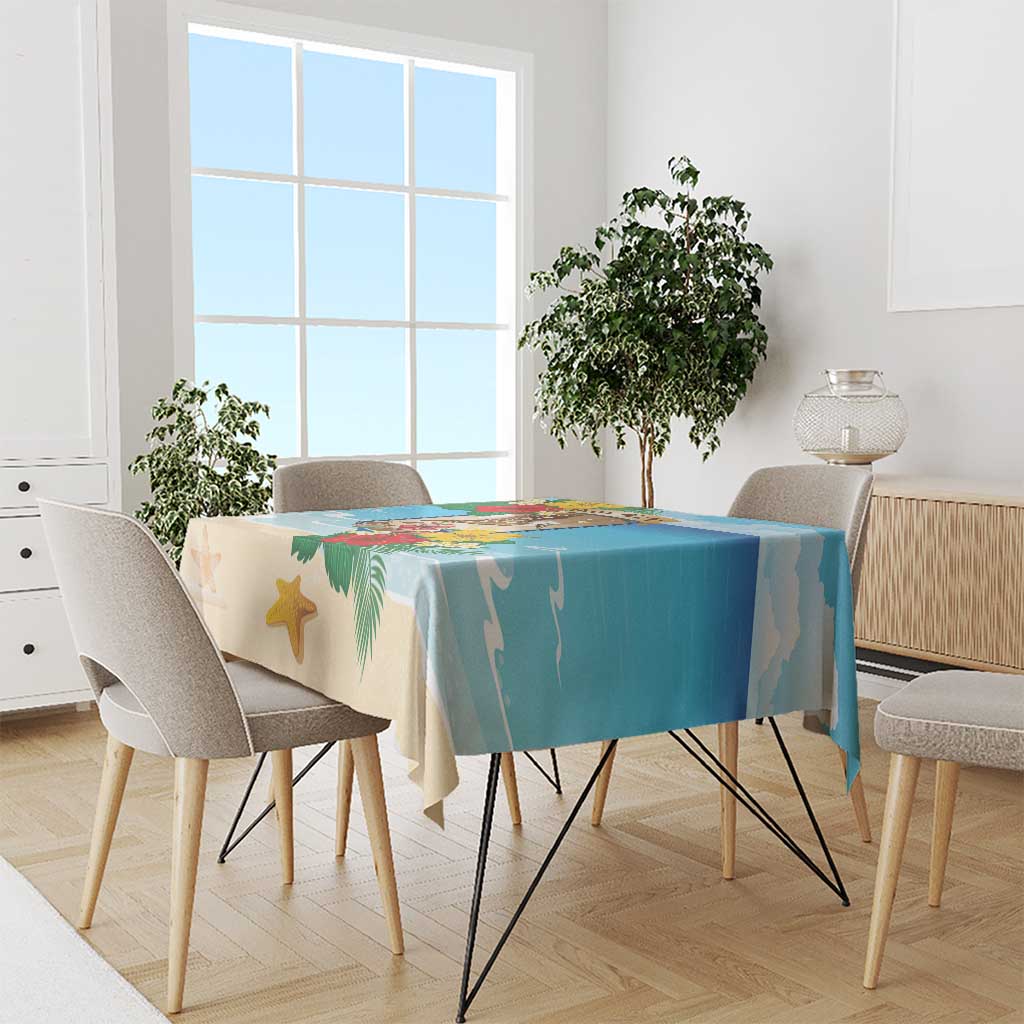Collectivity of Saint Martin Tablecloth Hibiscus Flowers Tropical Beach - Wonder Print Shop