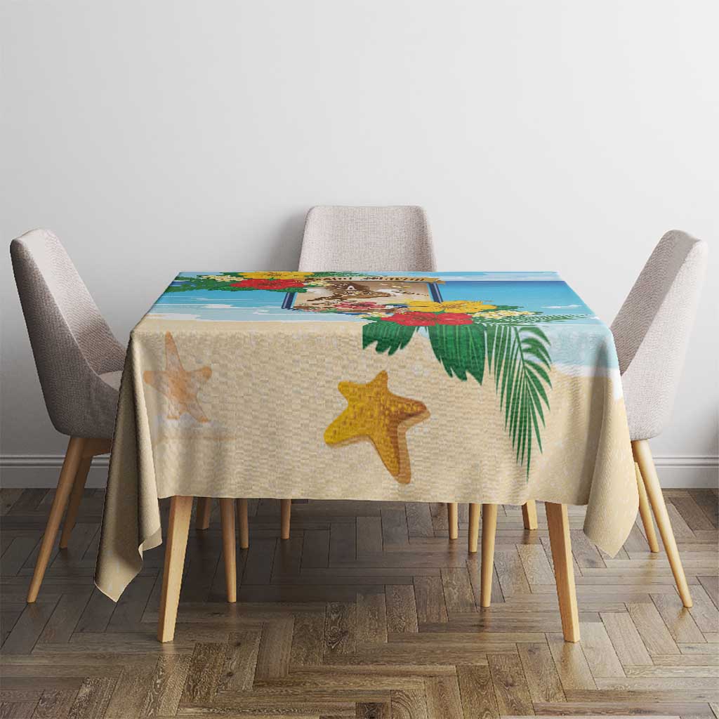 Collectivity of Saint Martin Tablecloth Hibiscus Flowers Tropical Beach - Wonder Print Shop