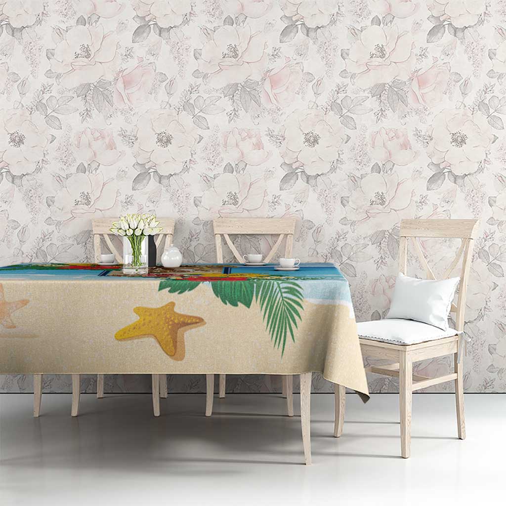 Collectivity of Saint Martin Tablecloth Hibiscus Flowers Tropical Beach - Wonder Print Shop