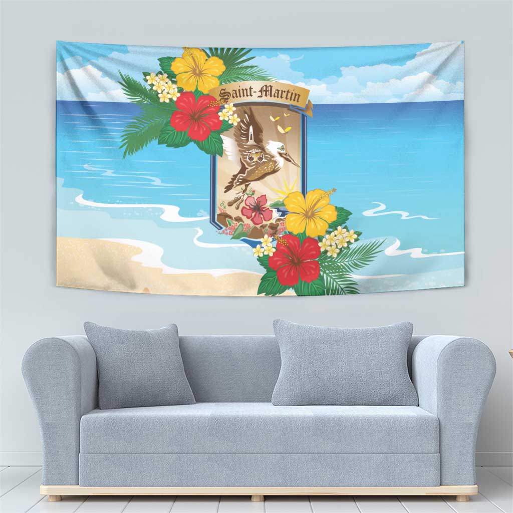 Collectivity of Saint Martin Tapestry Hibiscus Flowers Tropical Beach - Wonder Print Shop