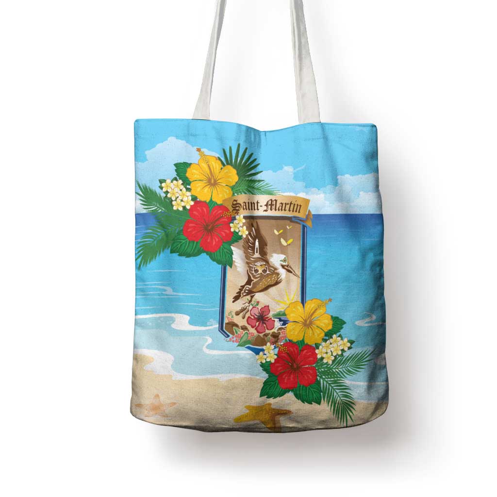 Collectivity of Saint Martin Tote Bag Hibiscus Flowers Tropical Beach - Wonder Print Shop