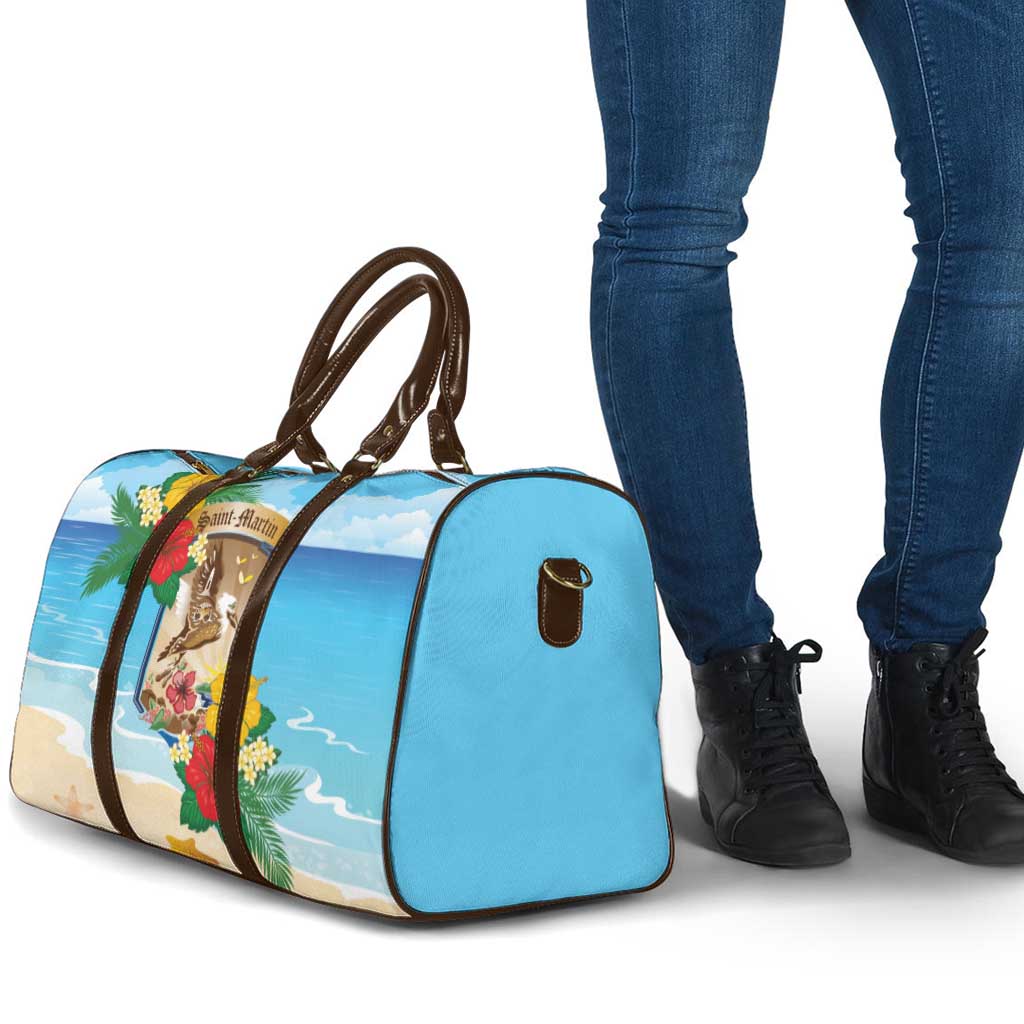 Collectivity of Saint Martin Travel Bag Hibiscus Flowers Tropical Beach - Wonder Print Shop