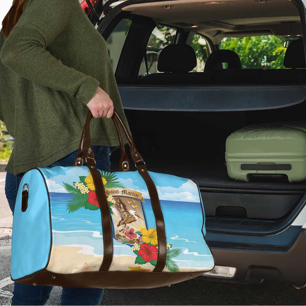 Collectivity of Saint Martin Travel Bag Hibiscus Flowers Tropical Beach - Wonder Print Shop
