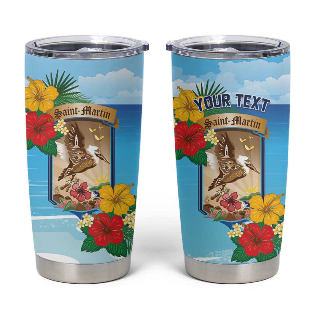 Personalized Collectivity of Saint Martin Tumbler Cup Hibiscus Flowers Tropical Beach - Wonder Print Shop