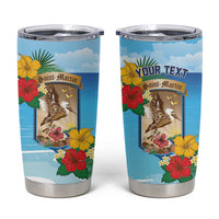 Personalized Collectivity of Saint Martin Tumbler Cup Hibiscus Flowers Tropical Beach - Wonder Print Shop