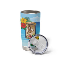 Personalized Collectivity of Saint Martin Tumbler Cup Hibiscus Flowers Tropical Beach - Wonder Print Shop
