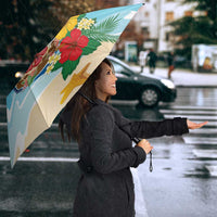 Collectivity of Saint Martin Umbrella Hibiscus Flowers Tropical Beach - Wonder Print Shop