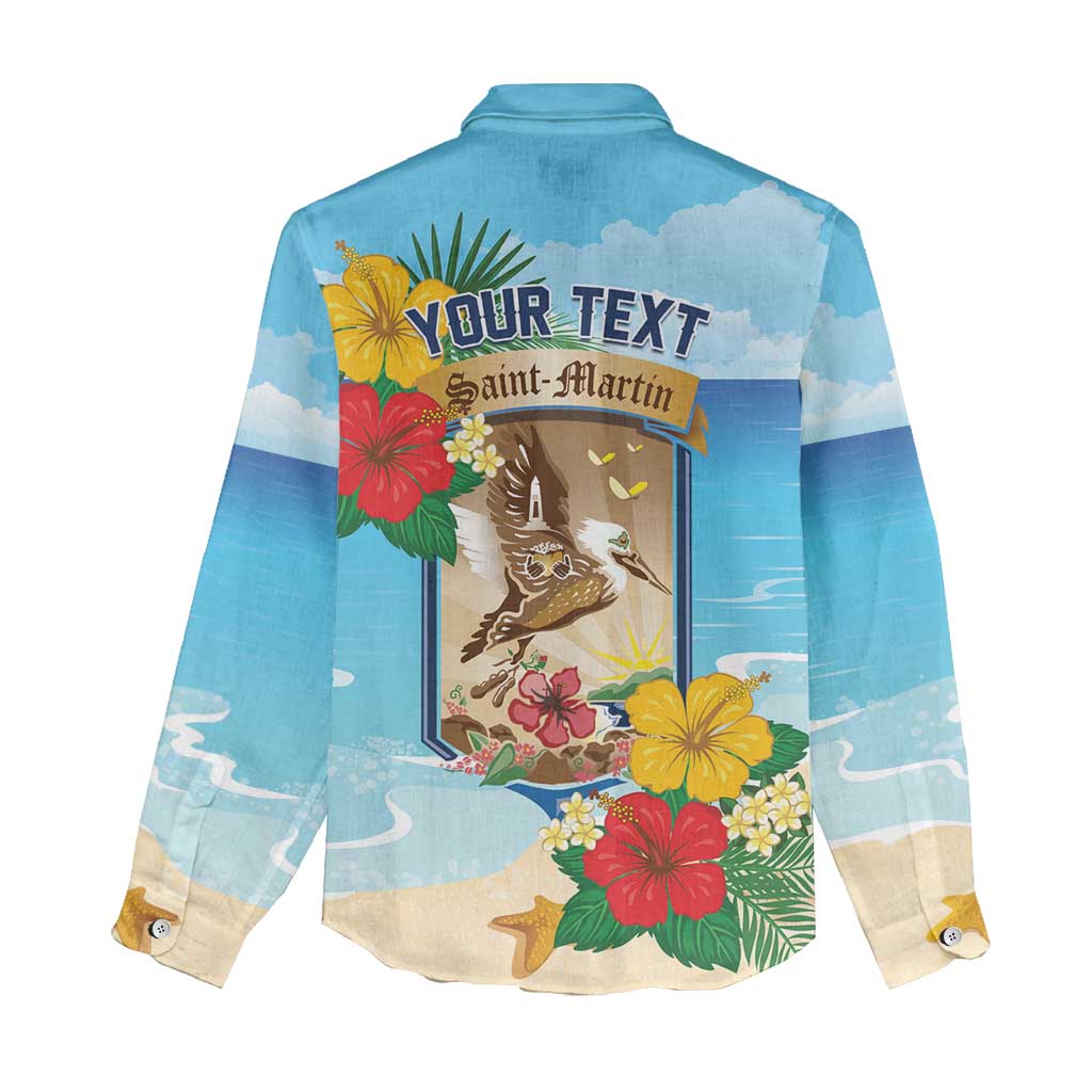 Personalized Collectivity of Saint Martin Women Casual Shirt Hibiscus Flowers Tropical Beach - Wonder Print Shop