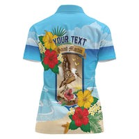 Personalized Collectivity of Saint Martin Women Polo Shirt Hibiscus Flowers Tropical Beach - Wonder Print Shop