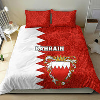 Bahrain Independence Day Bedding Set Bahrayn Coat Of Arms Floral Pattern - Wonder Print Shop