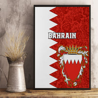 Bahrain Independence Day Canvas Wall Art Bahrayn Coat Of Arms Floral Pattern - Wonder Print Shop