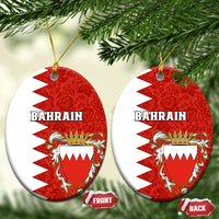 Bahrain Independence Day Ceramic Ornament Bahrayn Coat Of Arms Floral Pattern - Wonder Print Shop
