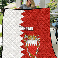 Bahrain Independence Day Quilt Bahrayn Coat Of Arms Floral Pattern - Wonder Print Shop