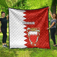 Bahrain Independence Day Quilt Bahrayn Coat Of Arms Floral Pattern - Wonder Print Shop