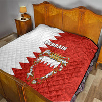 Bahrain Independence Day Quilt Bahrayn Coat Of Arms Floral Pattern - Wonder Print Shop