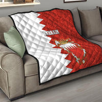 Bahrain Independence Day Quilt Bahrayn Coat Of Arms Floral Pattern - Wonder Print Shop