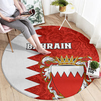 bahrain-independence-day-round-carpet-bahrayn-coat-of-arms-floral-pattern