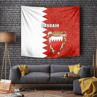 Bahrain Independence Day Tapestry Bahrayn Coat Of Arms Floral Pattern - Wonder Print Shop