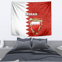 Bahrain Independence Day Tapestry Bahrayn Coat Of Arms Floral Pattern - Wonder Print Shop