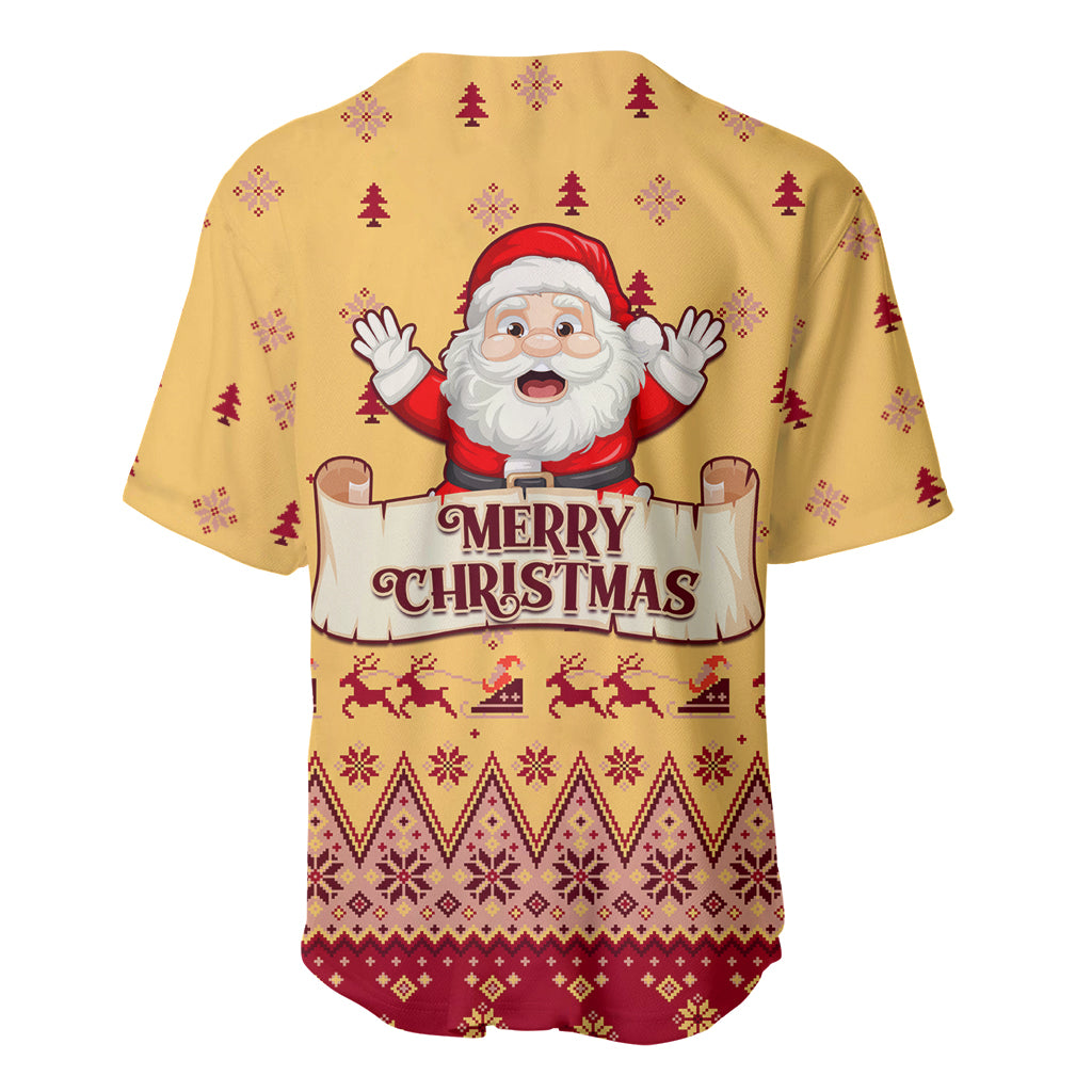 New Jersey Christmas Baseball Jersey Cheerful Santa Claus Xmas Pattern - Wonder Print Shop